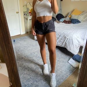 Black jean shorts